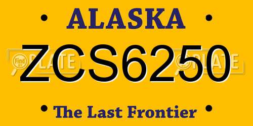 ZCS6250 Alaska License Plate