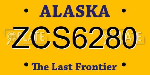 ZCS6280 Alaska License Plate