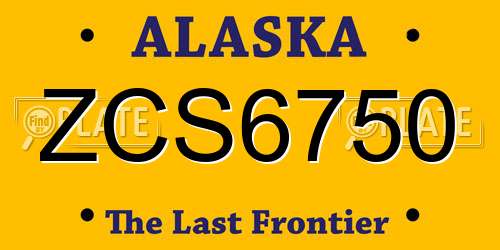 ZCS6750 Alaska License Plate
