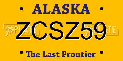 ZCSZ59 Alaska License Plate