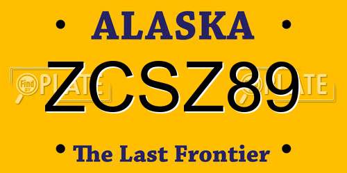 ZCSZ89 Alaska License Plate