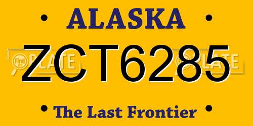 ZCT6285 Alaska License Plate
