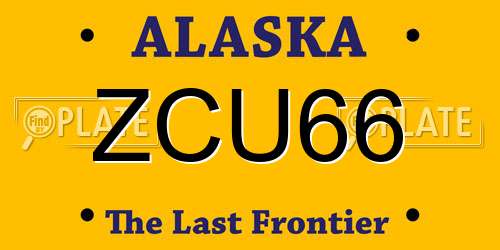 ZCU66 Alaska License Plate