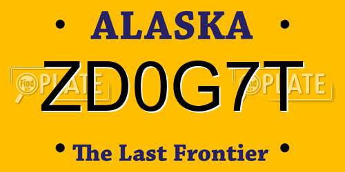 ZD0G7T Alaska License Plate