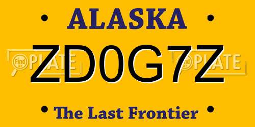 ZD0G7Z Alaska License Plate