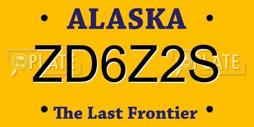 ZD6Z2S Alaska License Plate
