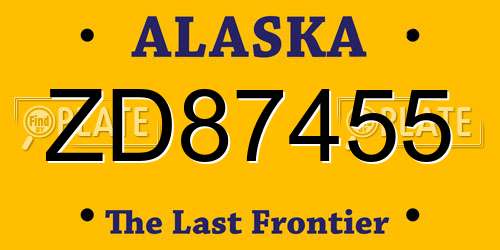 ZD87455 Alaska License Plate
