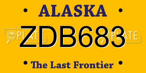 ZDB683 Alaska License Plate
