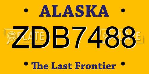 ZDB7488 Alaska License Plate