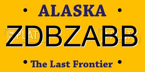 ZDBZABB Alaska License Plate