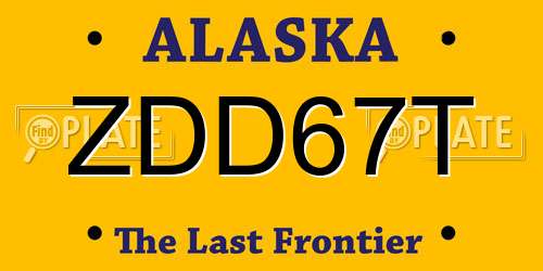 ZDD67T Alaska License Plate