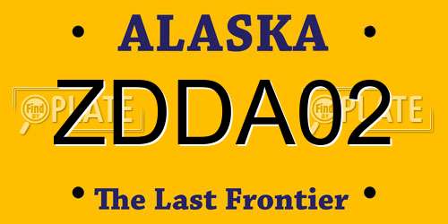 ZDDA02 Alaska License Plate
