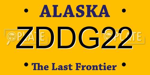 ZDDG22 Alaska License Plate