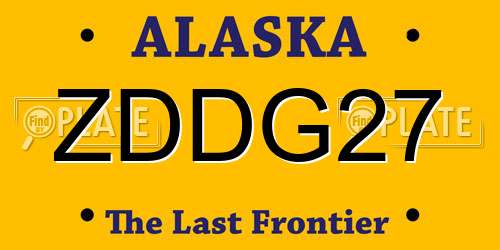 ZDDG27 Alaska License Plate