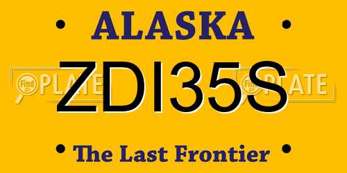 ZDI35S Alaska License Plate