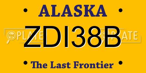 ZDI38B Alaska License Plate
