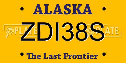 ZDI38S Alaska License Plate