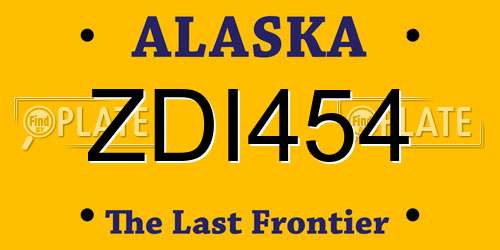 ZDI454 Alaska License Plate