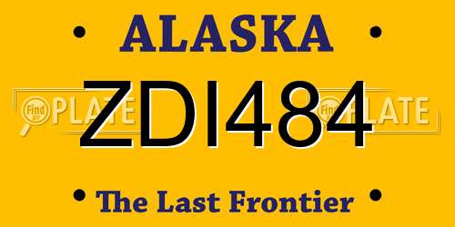 ZDI484 Alaska License Plate