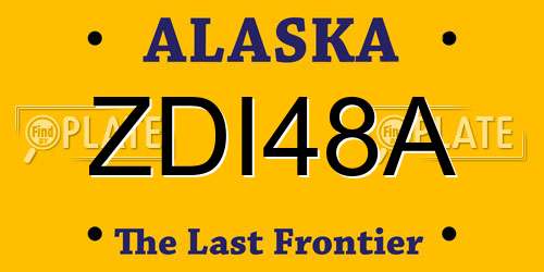 ZDI48A Alaska License Plate