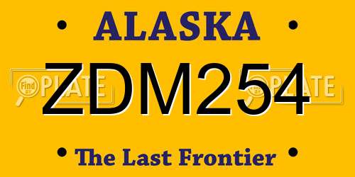 ZDM254 Alaska License Plate