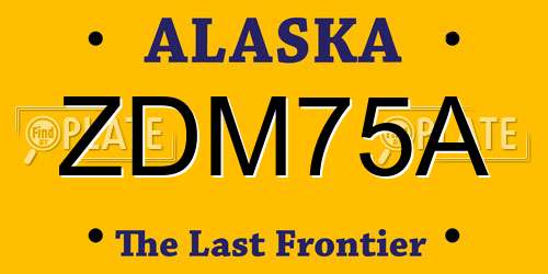 ZDM75A Alaska License Plate