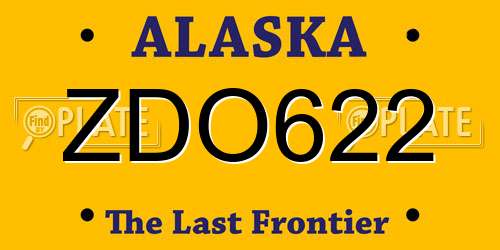 ZDO622 Alaska License Plate