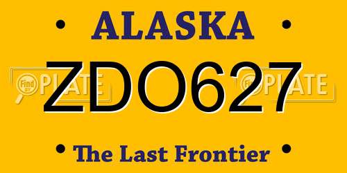 ZDO627 Alaska License Plate