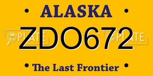 ZDO672 Alaska License Plate