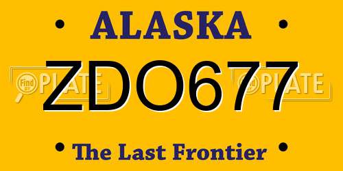 ZDO677 Alaska License Plate