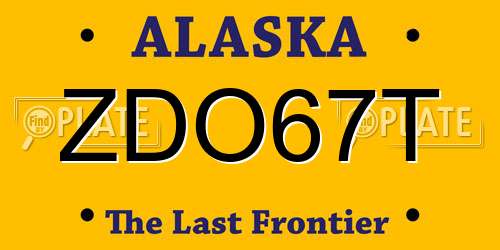 ZDO67T Alaska License Plate