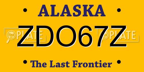 ZDO67Z Alaska License Plate
