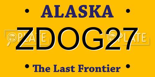 ZDOG27 Alaska License Plate