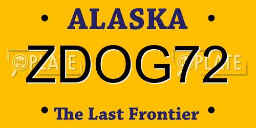 ZDOG72 Alaska License Plate