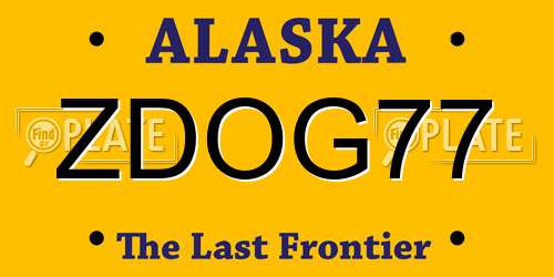 ZDOG77 Alaska License Plate