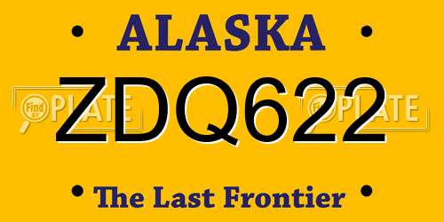 ZDQ622 Alaska License Plate