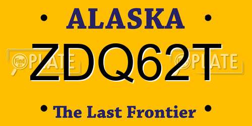 ZDQ62T Alaska License Plate