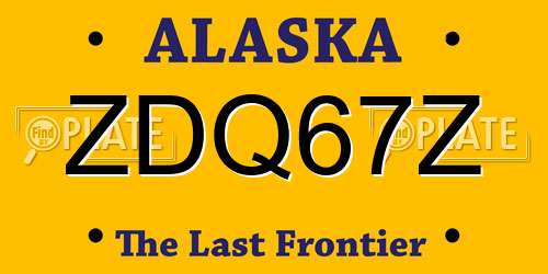 ZDQ67Z Alaska License Plate