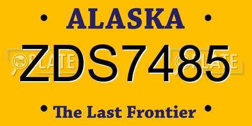 ZDS7485 Alaska License Plate