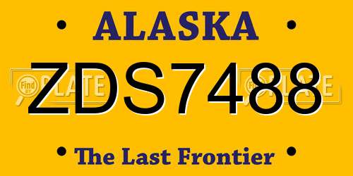 ZDS7488 Alaska License Plate