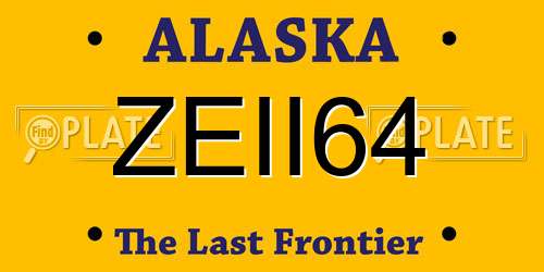ZEII64 Alaska License Plate