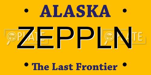 ZEPPLN Alaska License Plate