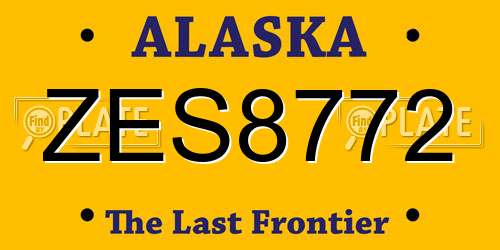 ZES8772 Alaska License Plate