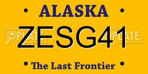 ZESG41 Alaska License Plate