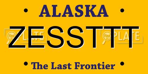 ZESSTTT Alaska License Plate