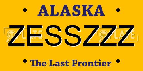 ZESSZZZ Alaska License Plate