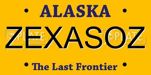 ZEXASOZ Alaska License Plate