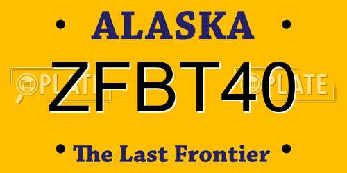ZFBT40 Alaska License Plate