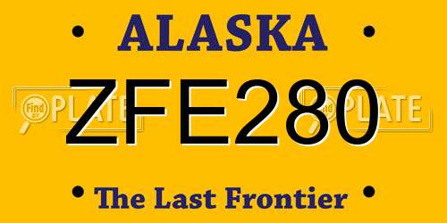 ZFE280 Alaska License Plate