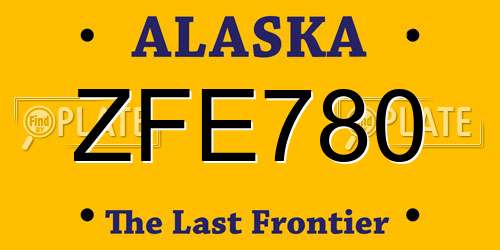 ZFE780 Alaska License Plate